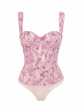 Violet Velvet and Embroidered Bodysuit