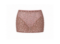 Pink Flower Detailed Crystal Mini Skirt