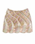 Velvet and Embroidered Mini Skirt