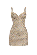 Rainbow Mirror and Pearl Mini Dress