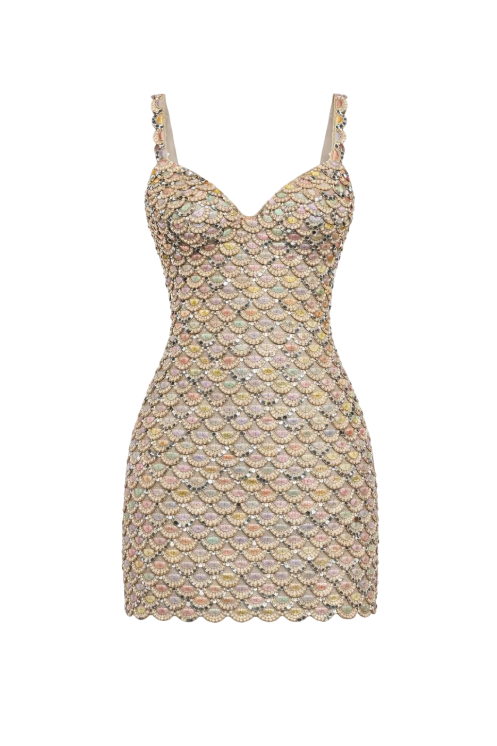 Rainbow Mirror and Pearl Mini Dress