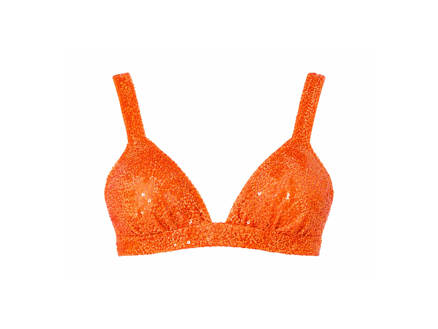 Orange Embroidered Bra Top