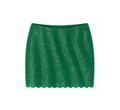 Green Embroidered Mini Skirt