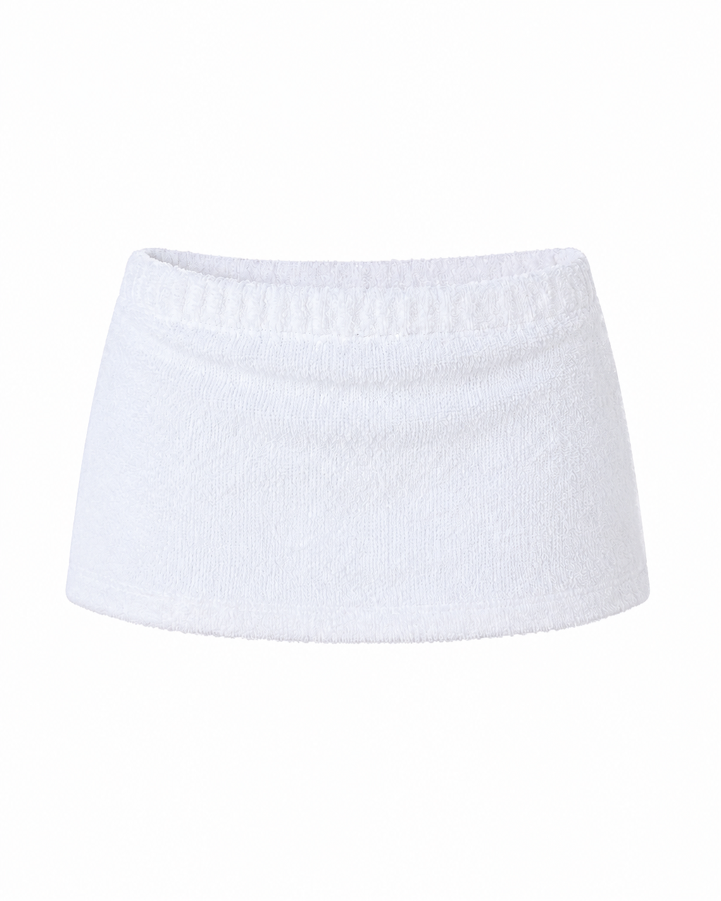White Towelling Mini Skirt