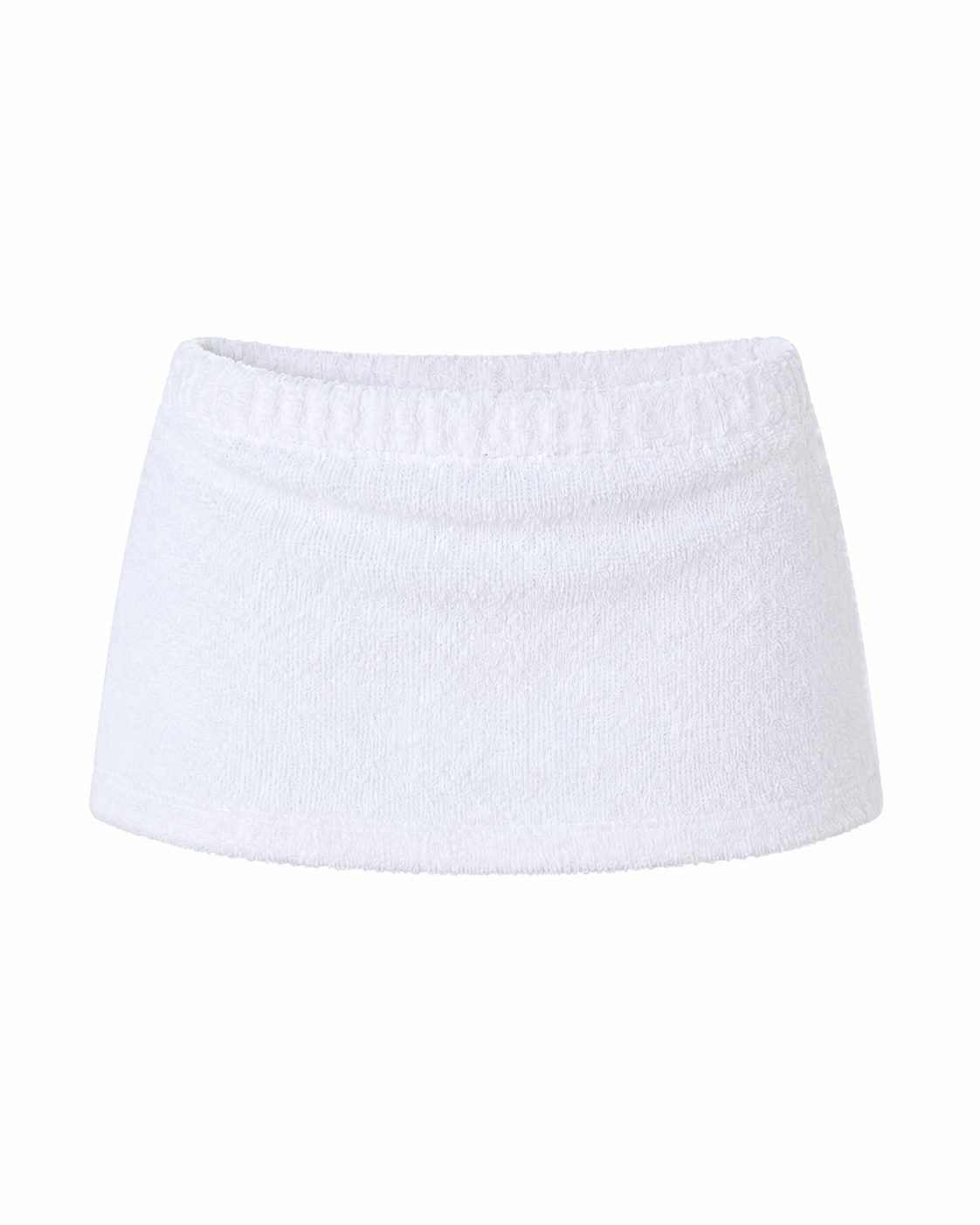 White Towelling Mini Skirt