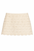 Cream Mirror and Crochet Sequin Mini Skirt