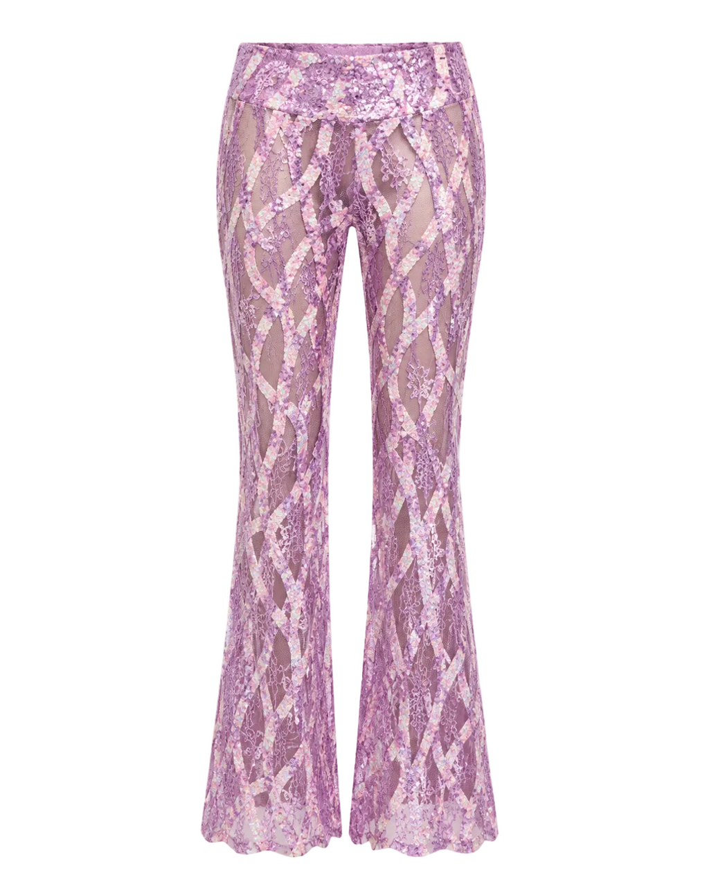 Violet Velvet and Embroidered Trousers