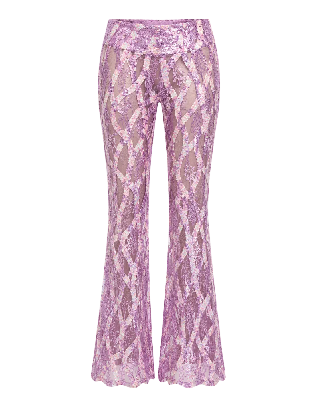Violet Velvet and Embroidered Trousers