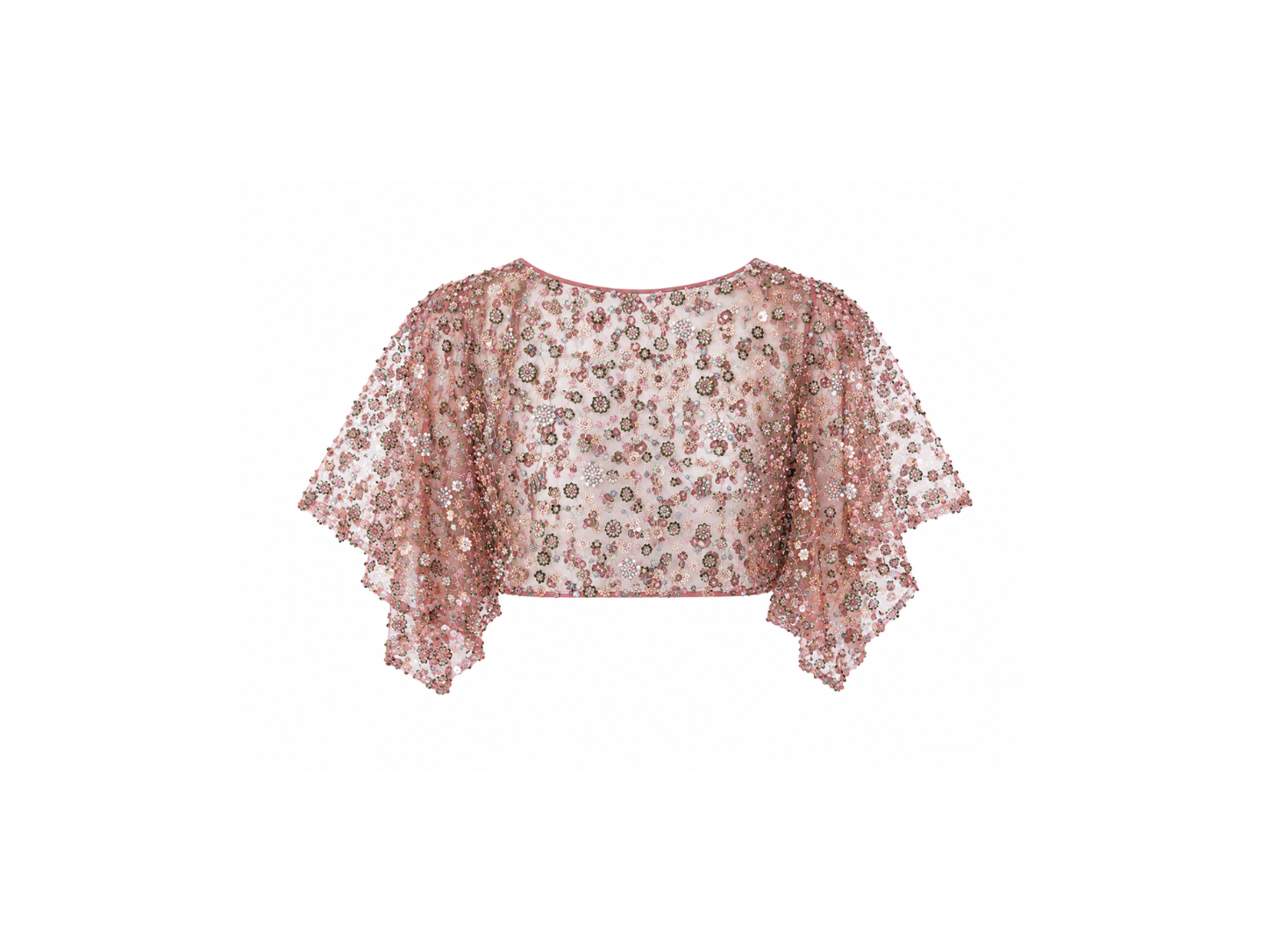 Pink Flower Detailed Crystal Open Back Top