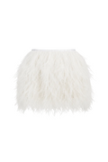 White Feathered Mini Skirt