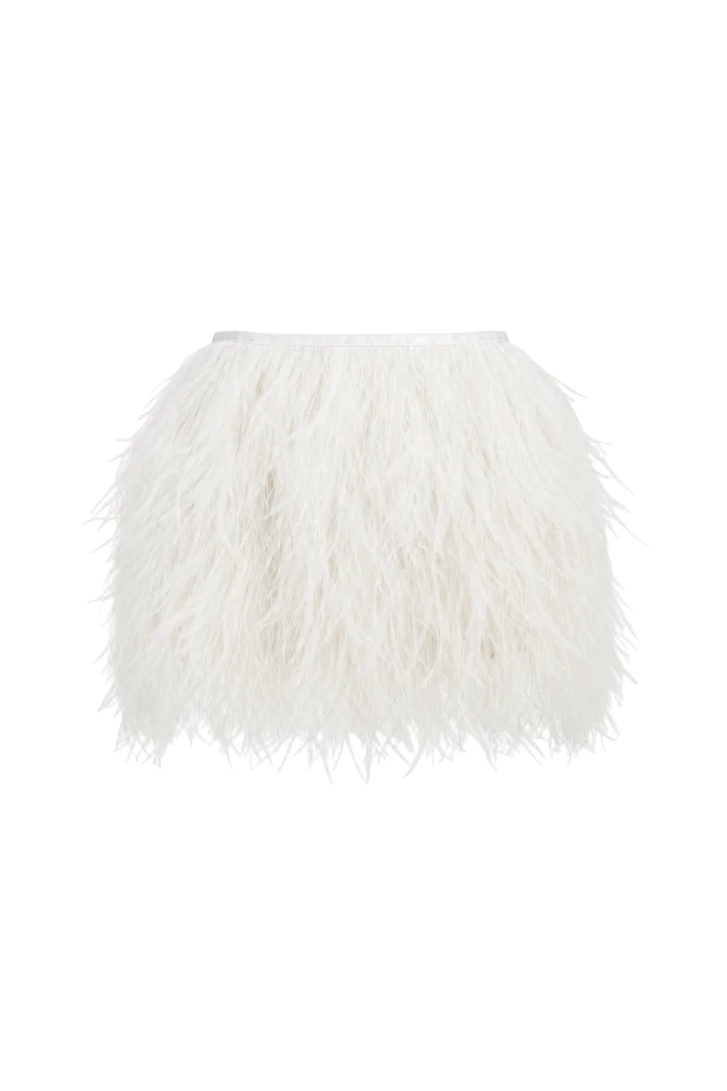White Feathered Mini Skirt
