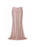 Pink Flower Detailed Crystal Mermaid Skirt