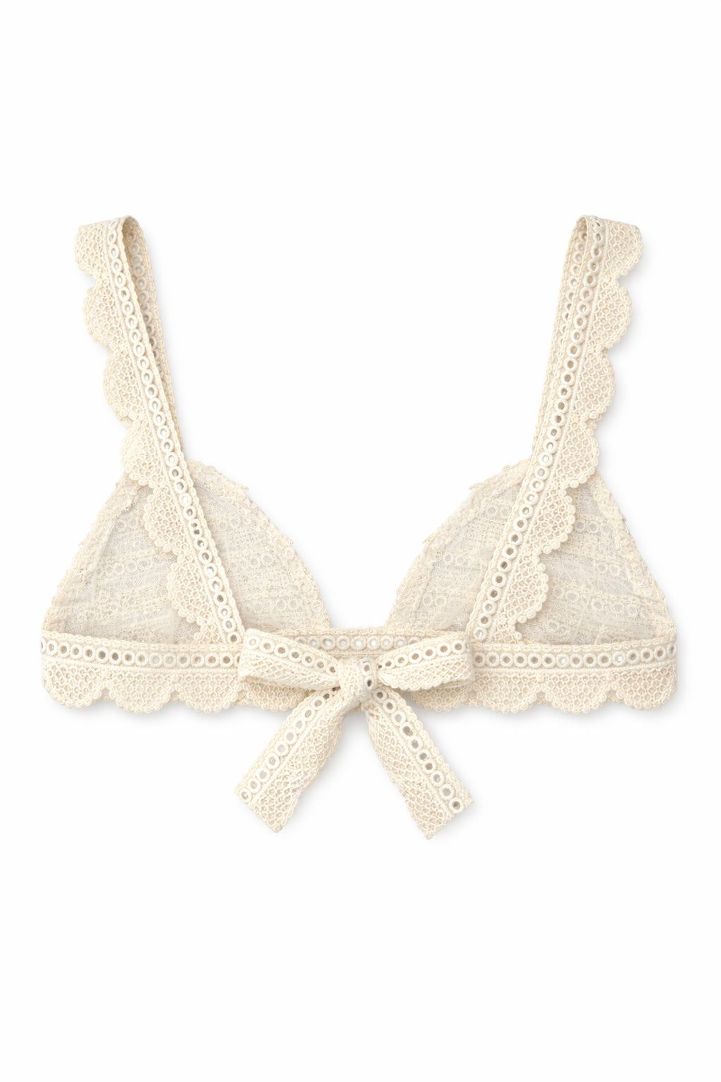 Cream Mirror and Crochet Sequin Bra Top