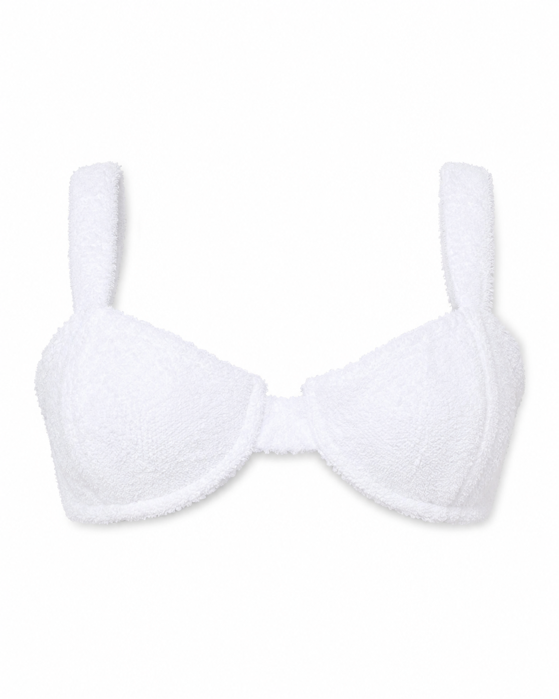 White Towelling Bikini Top