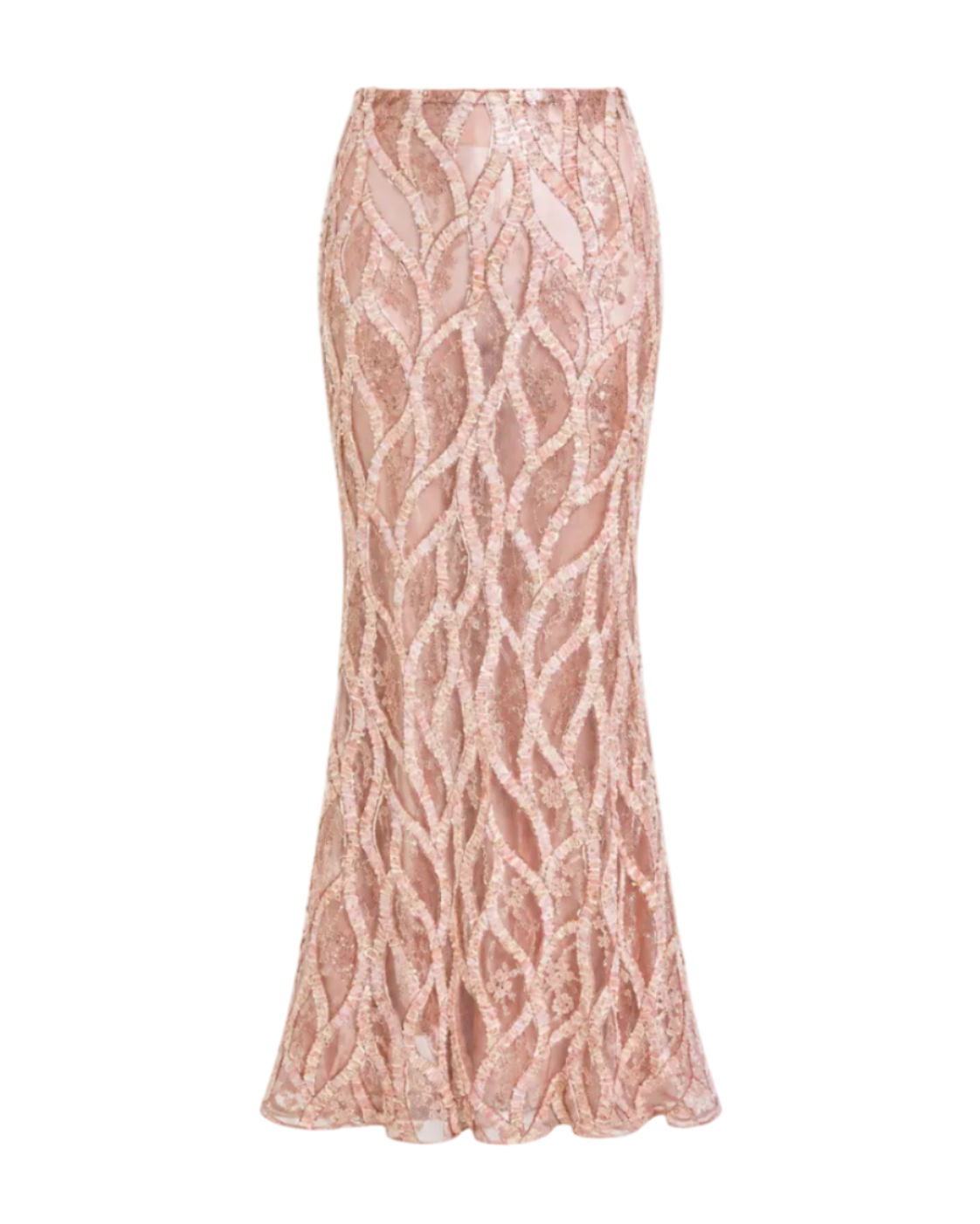 Rose Gold Velvet and Embroidered Mermaid Skirt