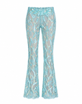 Turquoise Velvet and Embroidered Trousers
