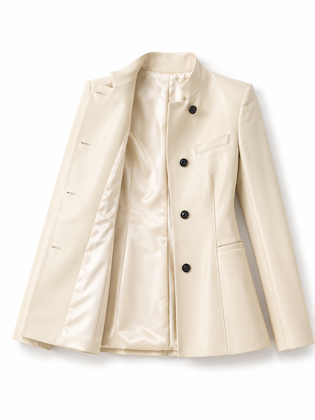 Cream Leatherette Blazer