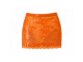 Orange Embroidered Mini Skirt