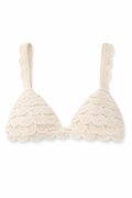 Cream Mirror and Crochet Sequin Bra Top