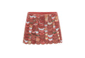 Red Shell Sequin and Embroidered Mini Skirt