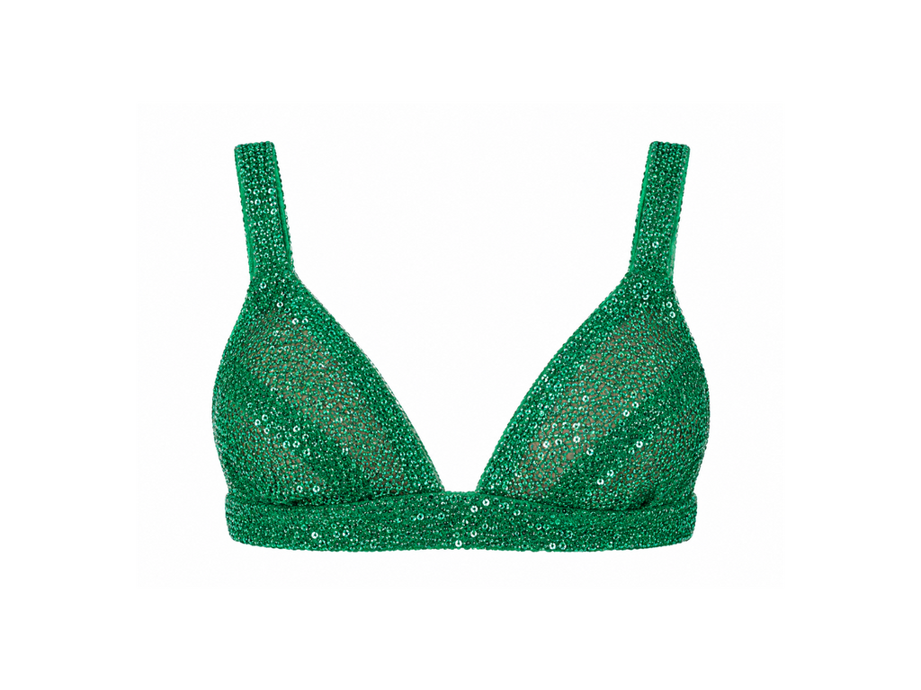 Green Embroidered Bra Top