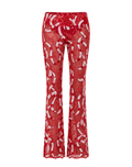 Red Velvet and Embroidered Trousers