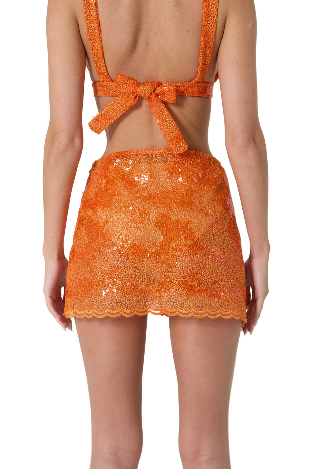 Orange Embroidered Bra Top