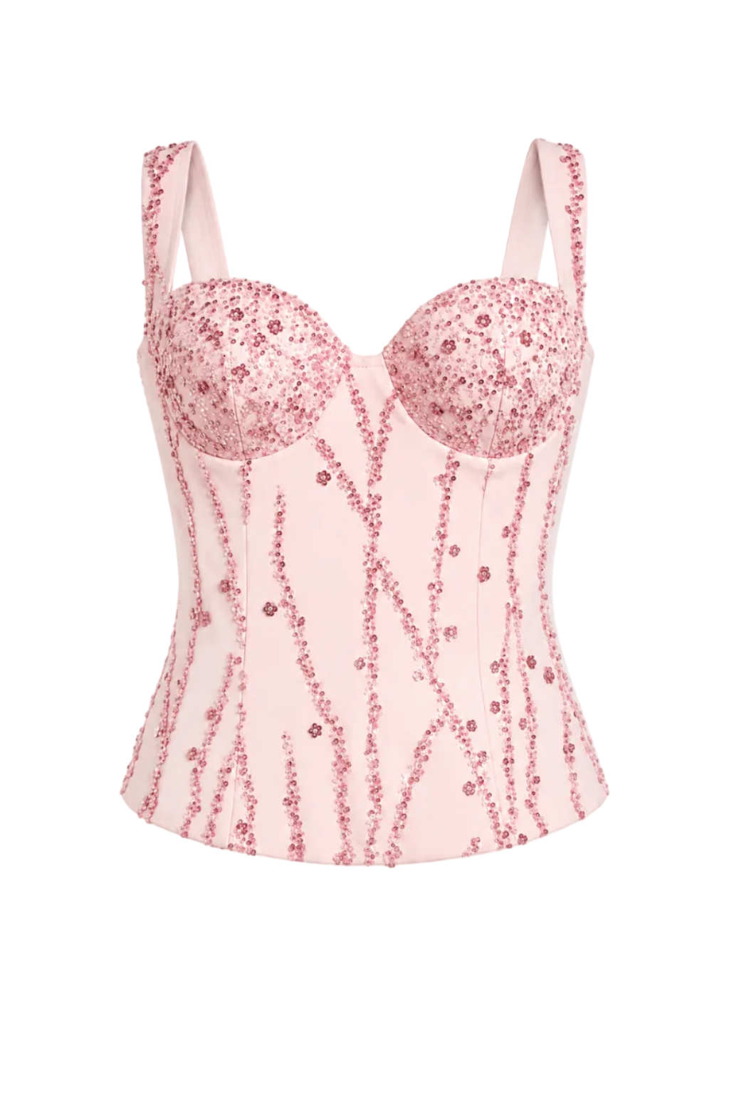 Pink Sequin Embroidered Corset