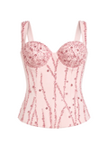 Pink Sequin Embroidered Corset