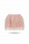 Pink Feathered Mini Skirt