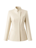Cream Leatherette Blazer