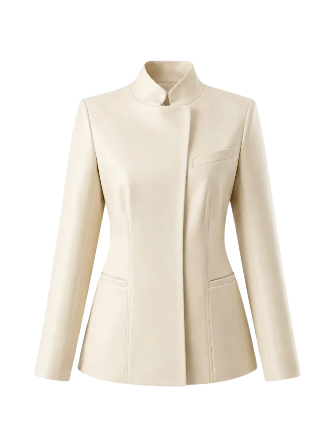 Cream Leatherette Blazer