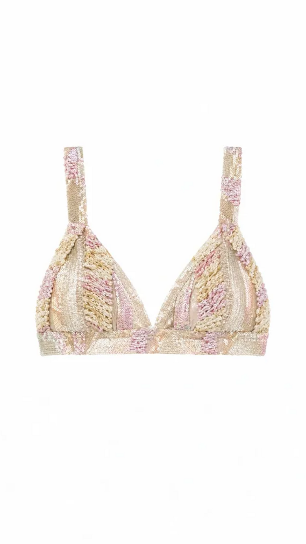 Velvet and Embroidered Bra Top