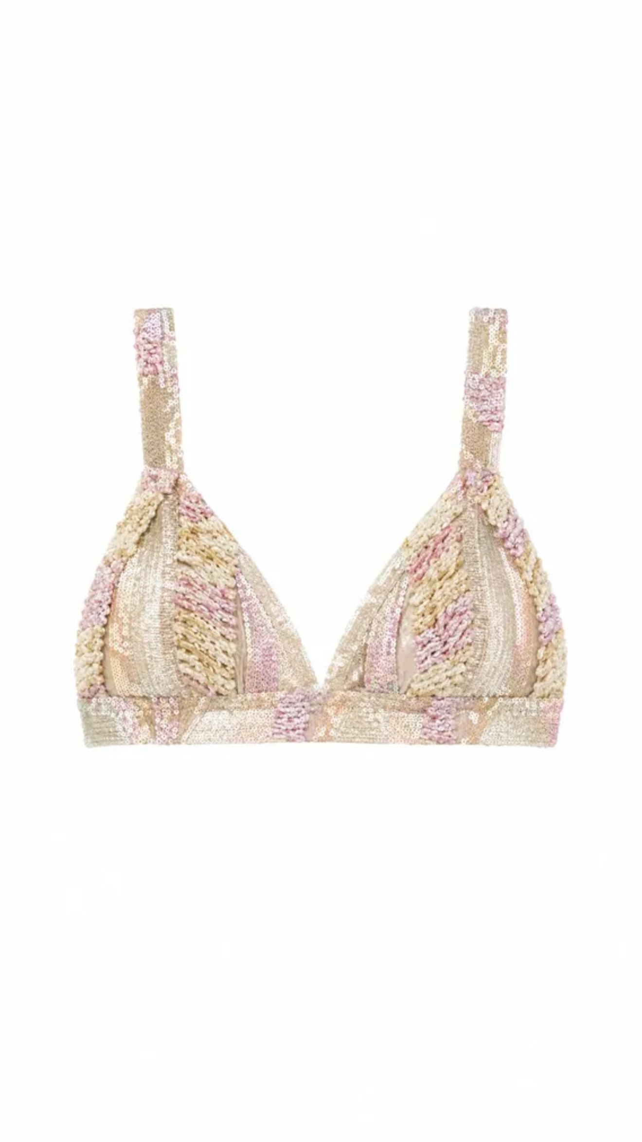 Velvet and Embroidered Bra Top