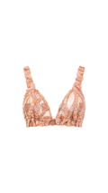 Rose Gold Velvet and Embroidered Bra Top