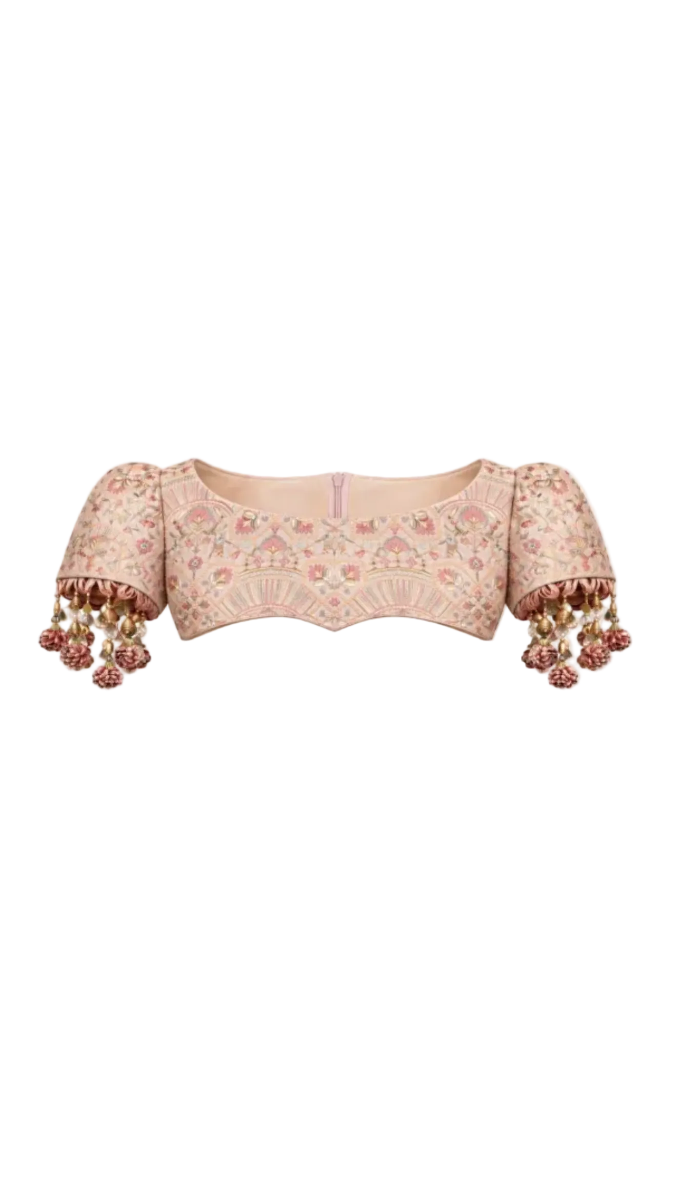 Pink Embroidered Detail and Tassel Bolero