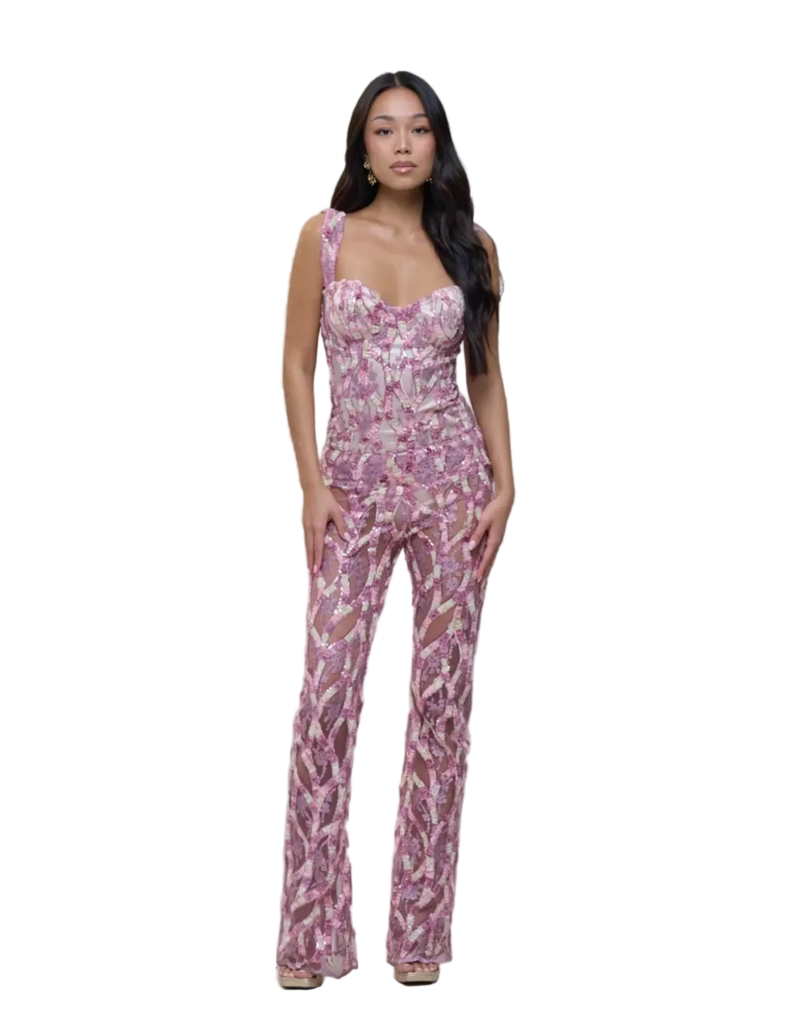 Violet Velvet and Embroidered Trousers